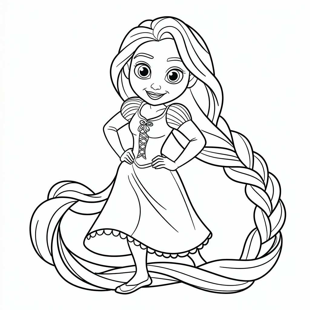 rapunzel para colorir