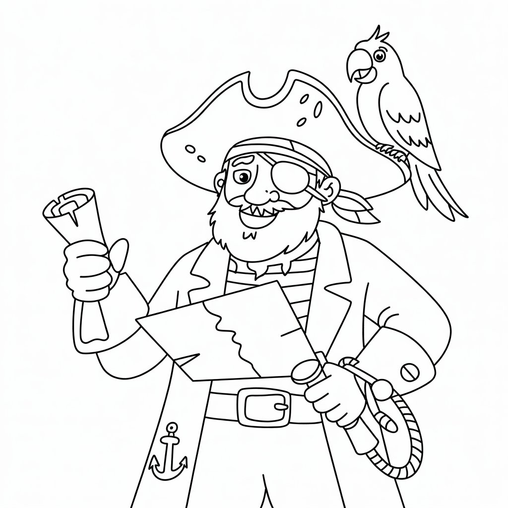 pirata para colorir