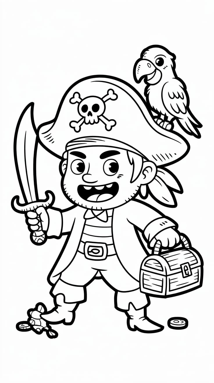 desenho pirata para colorir