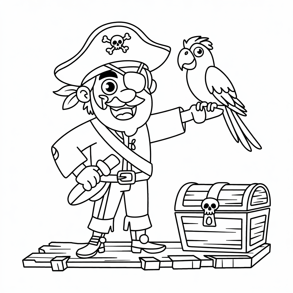 navio pirata para colorir