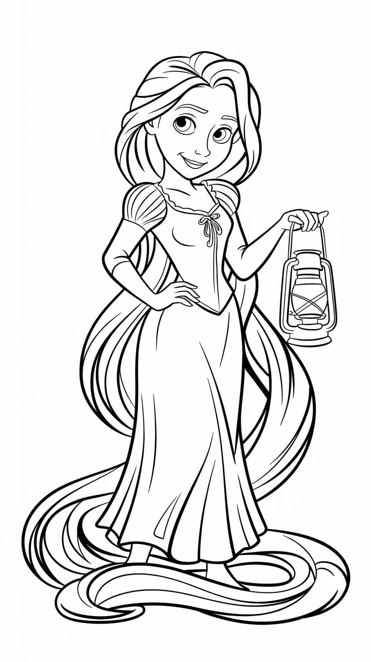 desenho de rapunzel para colorir