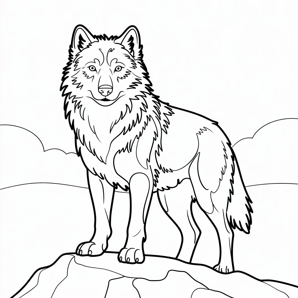 desenho de lobos para colorir
