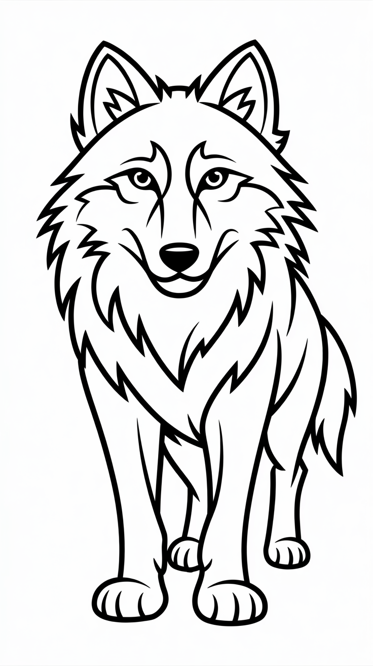 desenho para colorir de lobo
