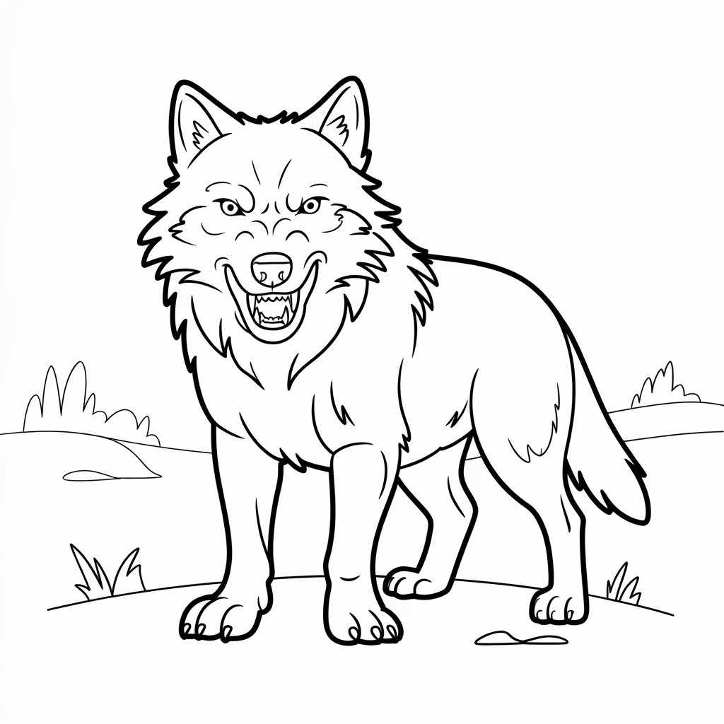 desenho de lobo para colorir e imprimir