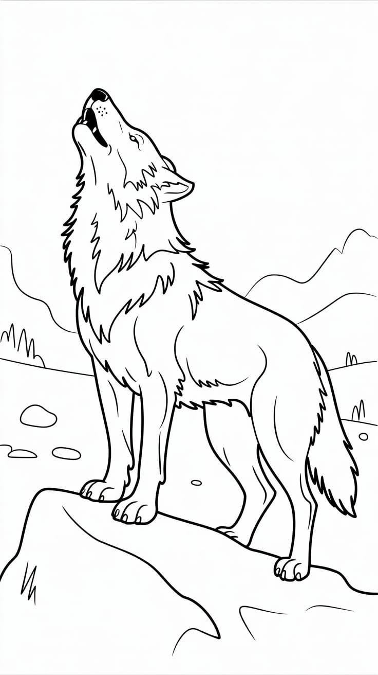 imagem de lobo para colorir