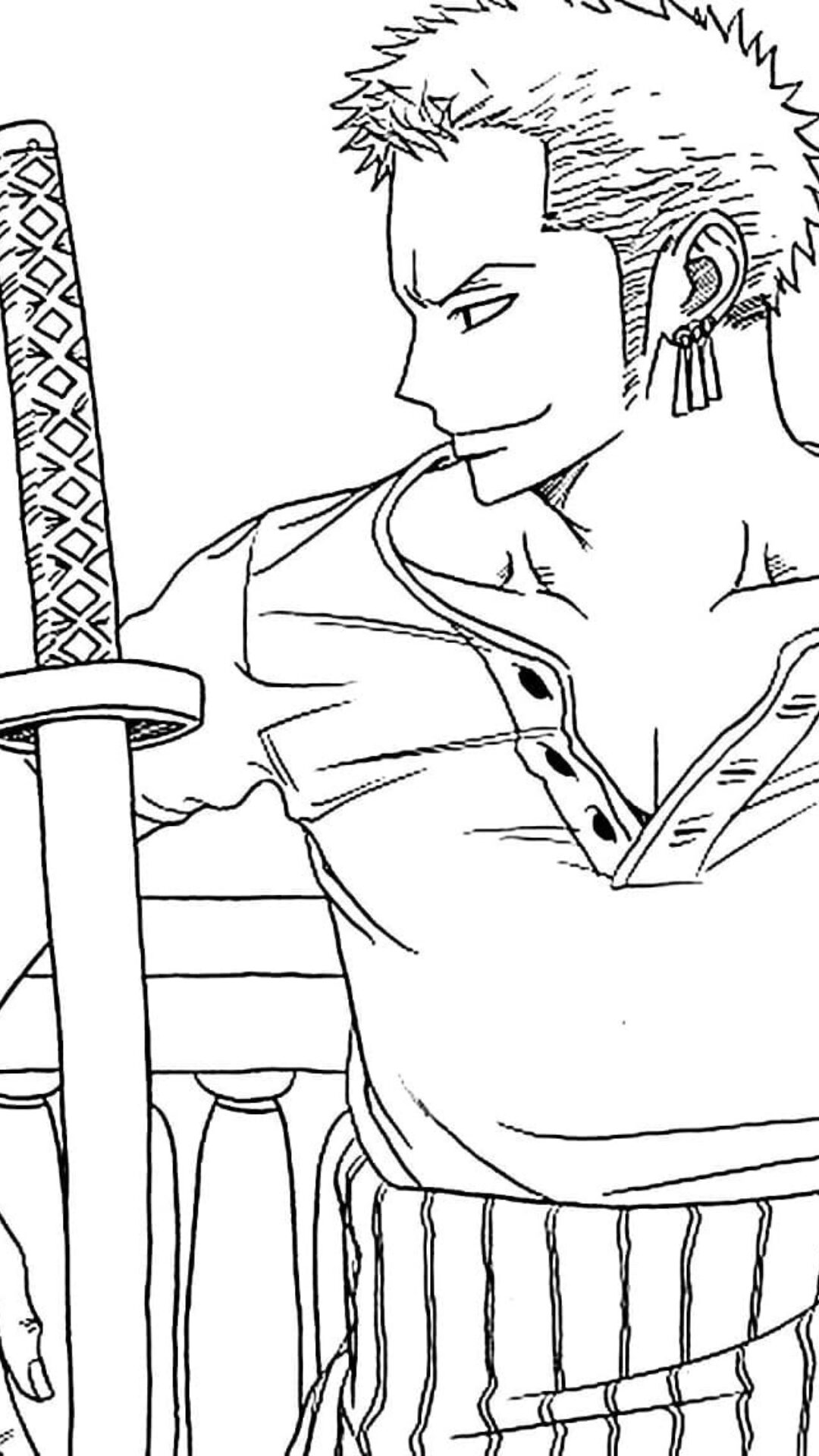 zoro one piece para colorir
