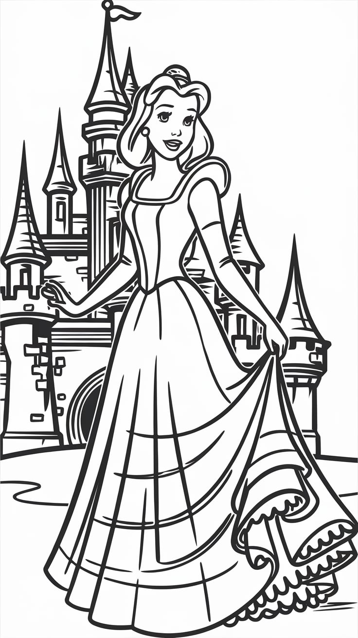 princesa da disney para colorir