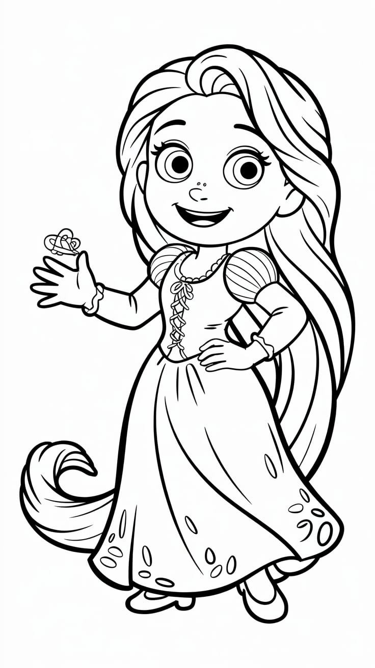 desenho para colorir princesa rapunzel