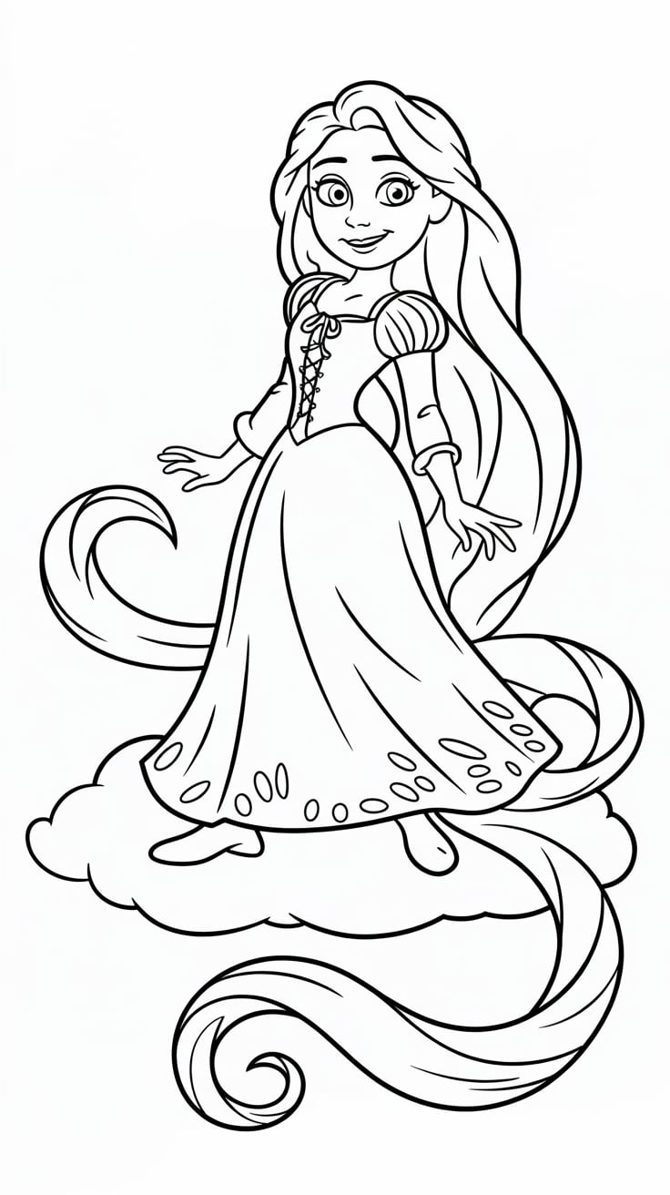 desenho da rapunzel para colorir e imprimir