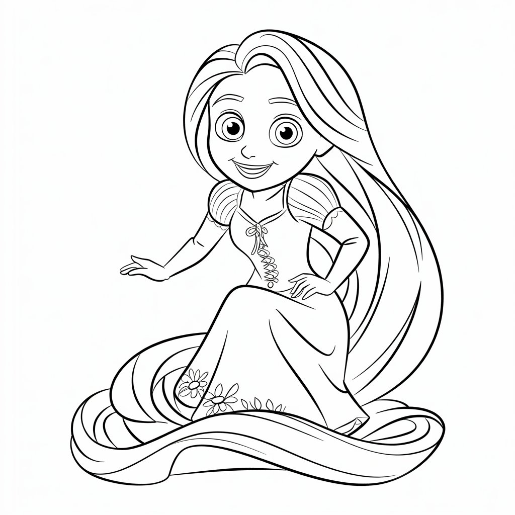 desenho para colorir da rapunzel