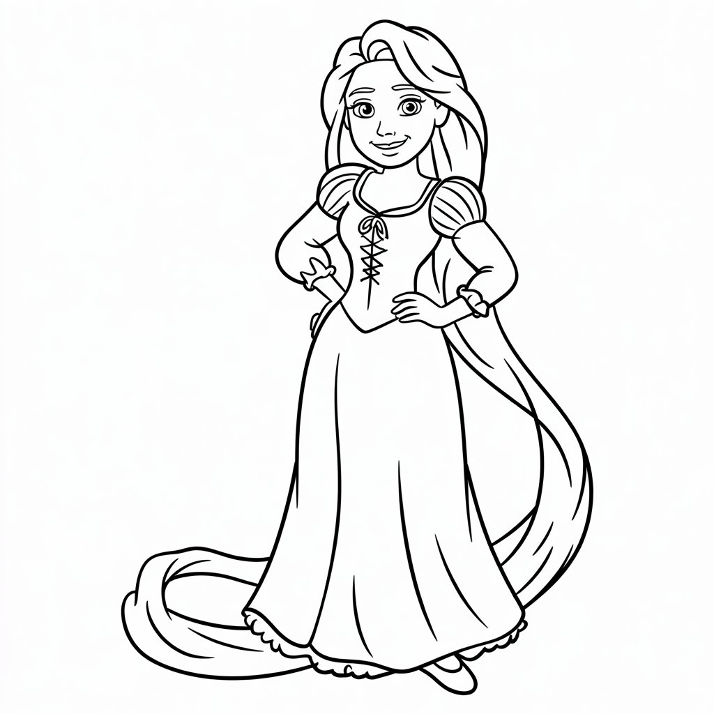 desenho da rapunzel para colorir