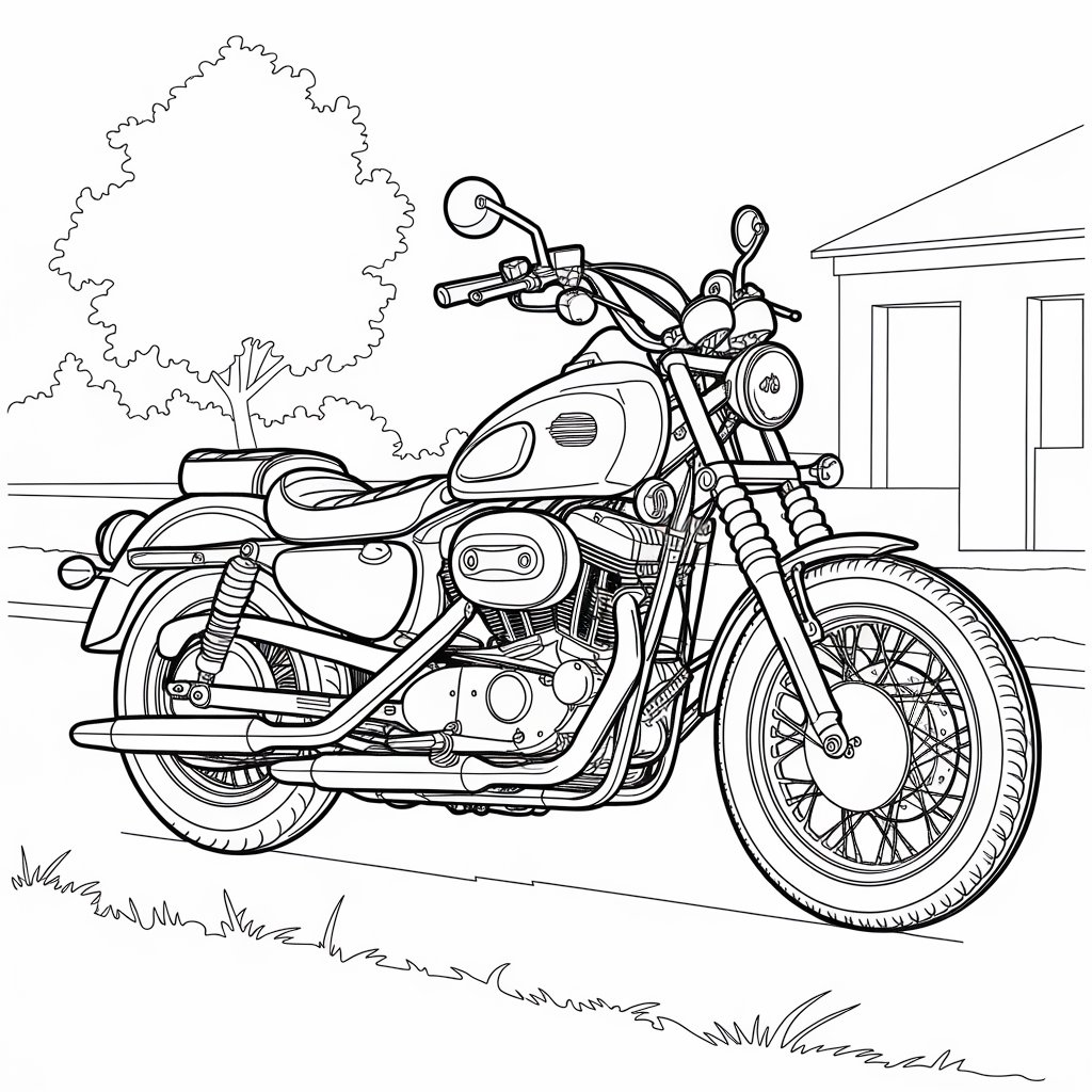 desenho de moto para colorir e imprimir