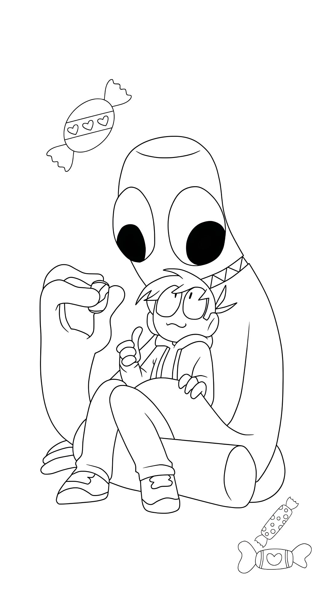 blue rainbow friends para colorir