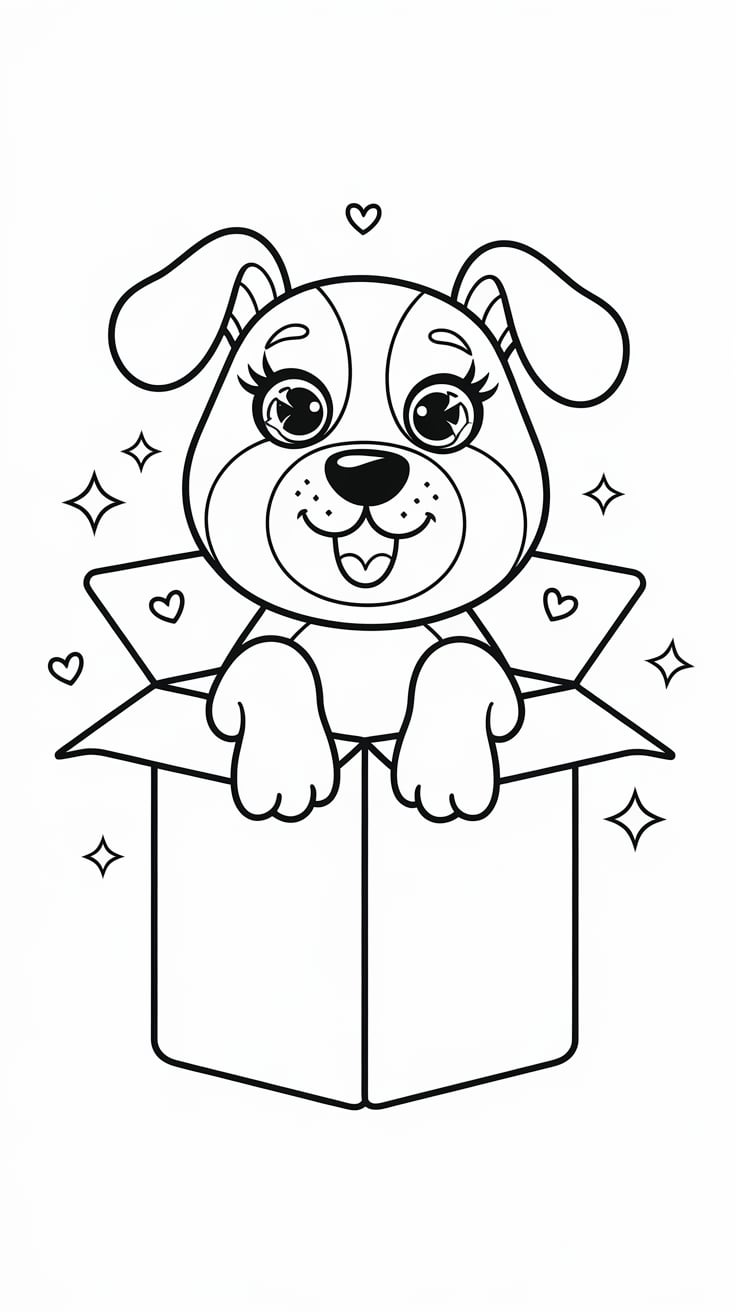 desenho de cachorro fofo para colorir