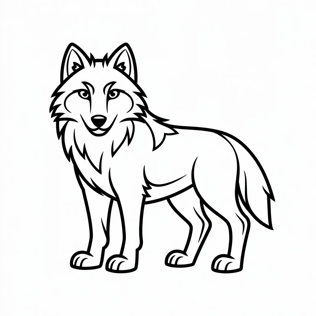 desenho para colorir lobo