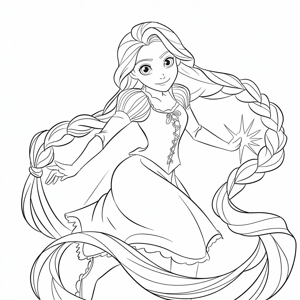 desenho para colorir rapunzel