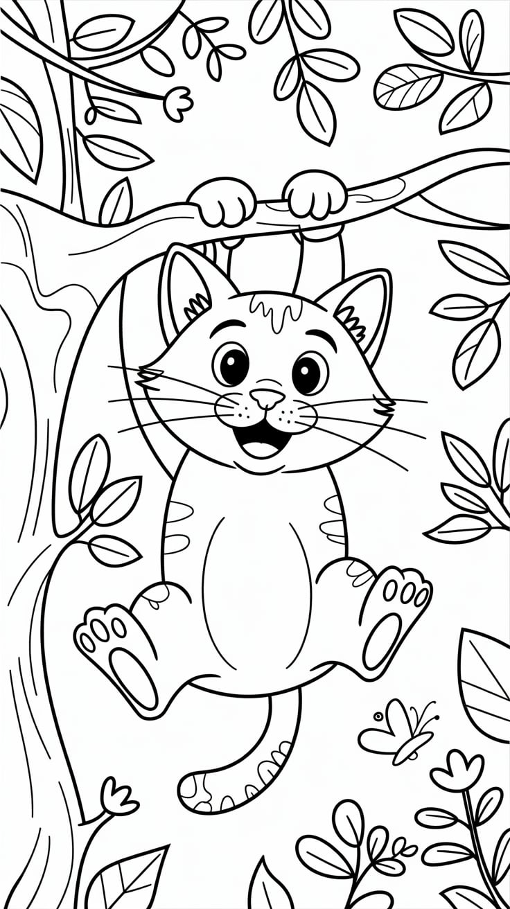gato kawaii para colorir