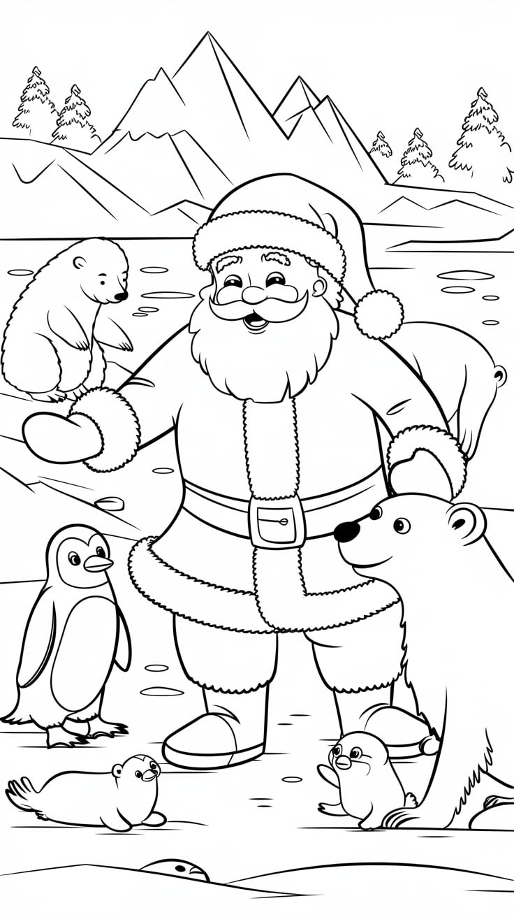 imagem de papai noel para colorir