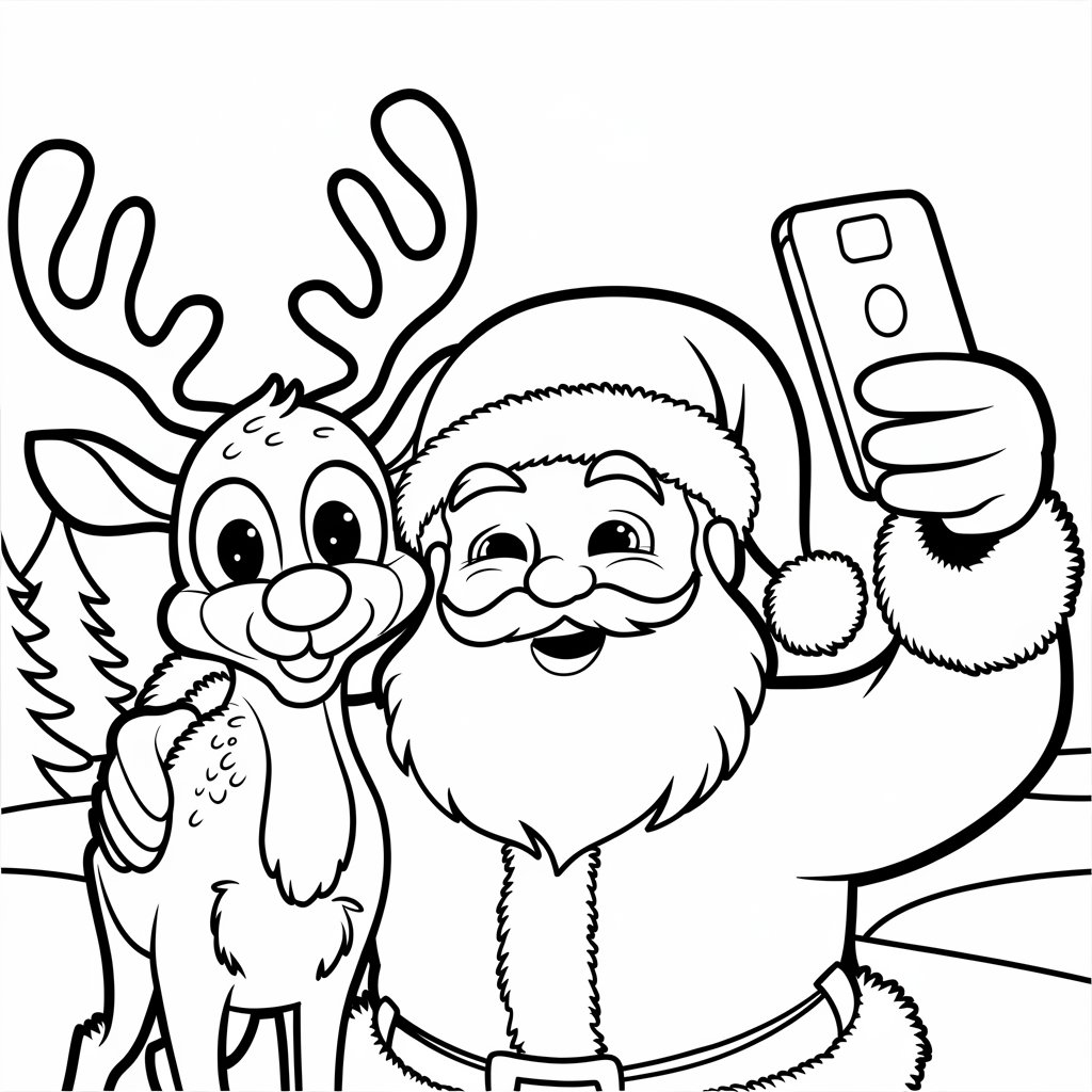 papai noel desenho colorir