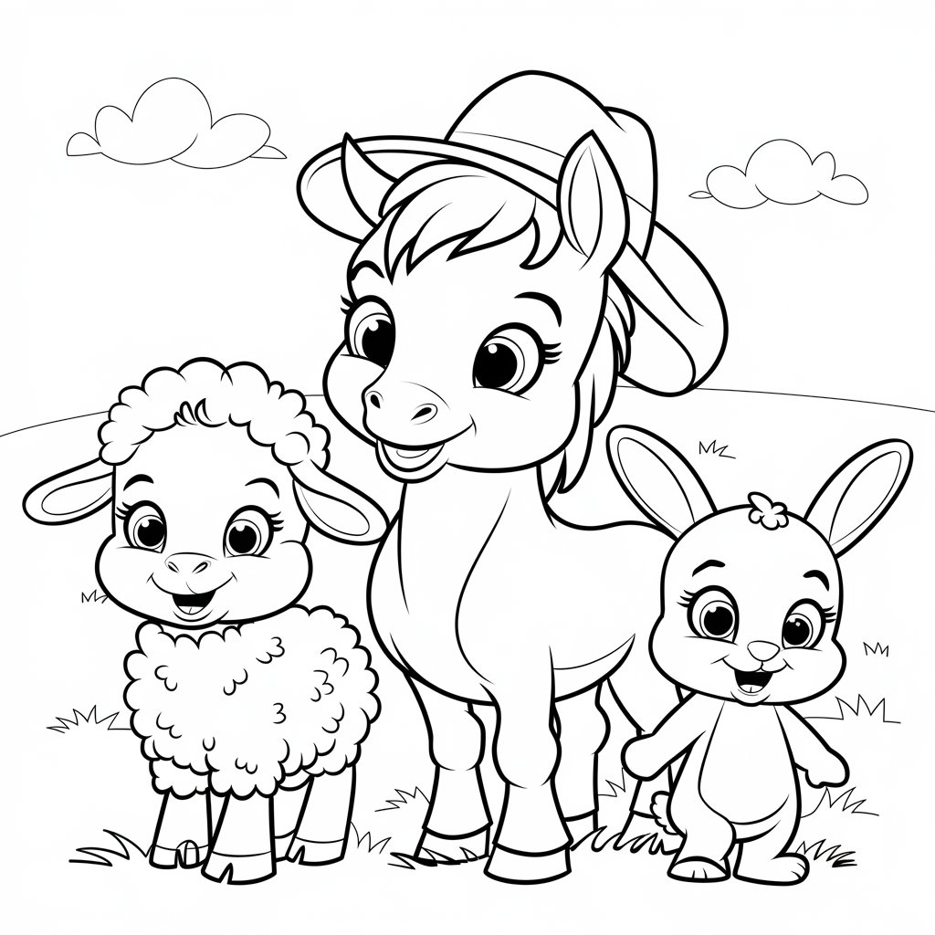 desenho para colorir animais da fazenda