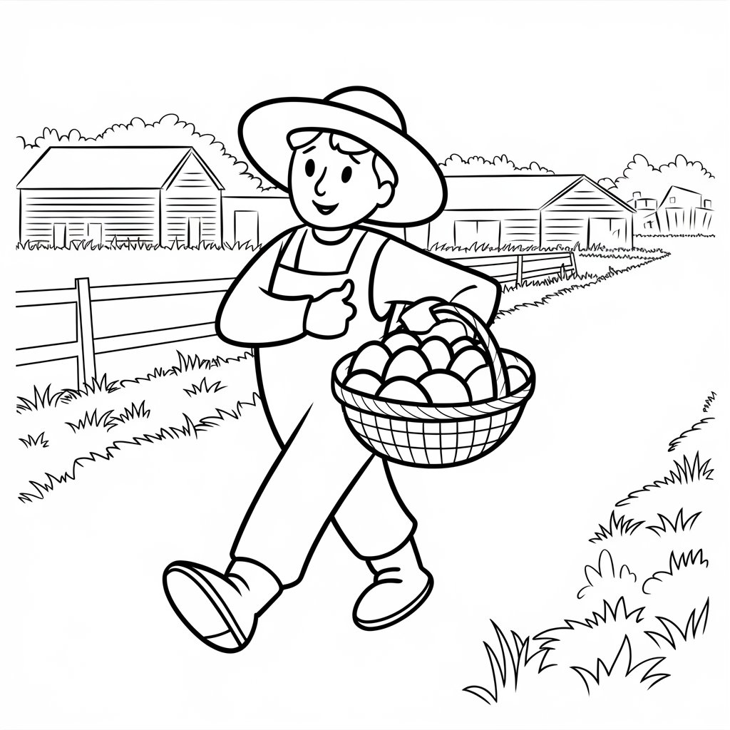 desenho para colorir fazenda