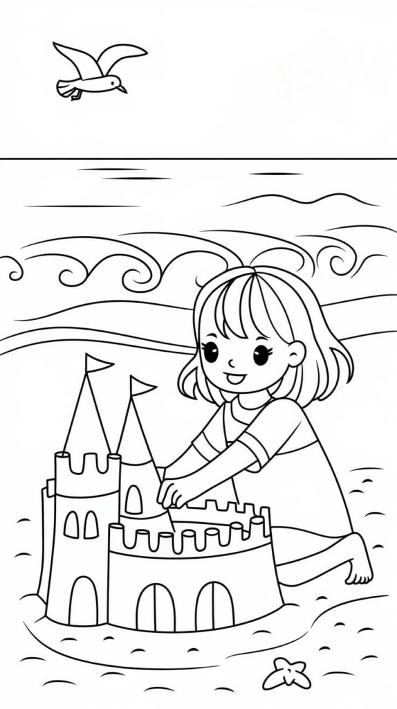 férias de verão para colorir