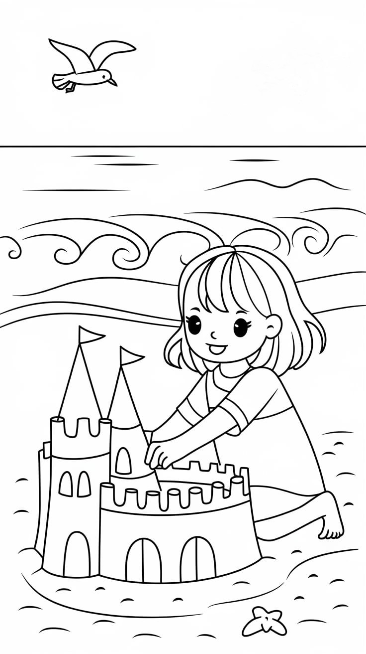 férias de verão para colorir