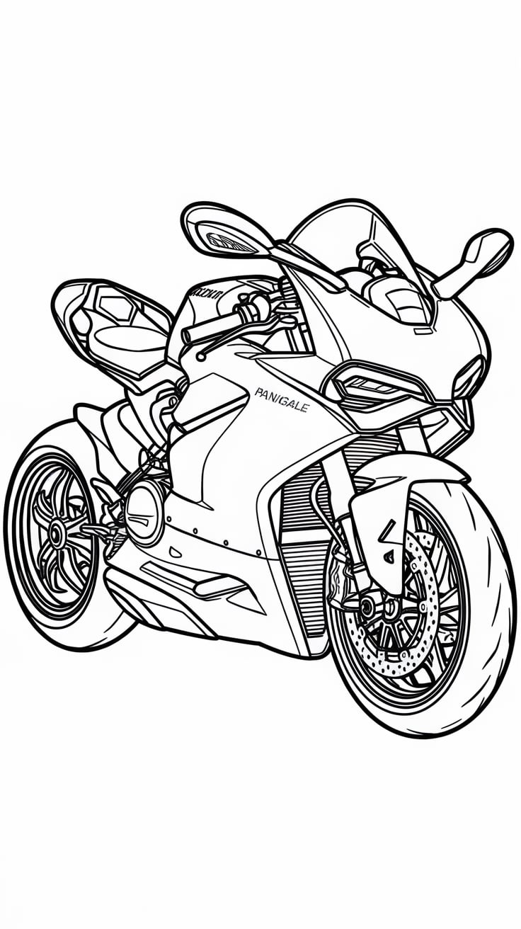 desenho de moto colorida