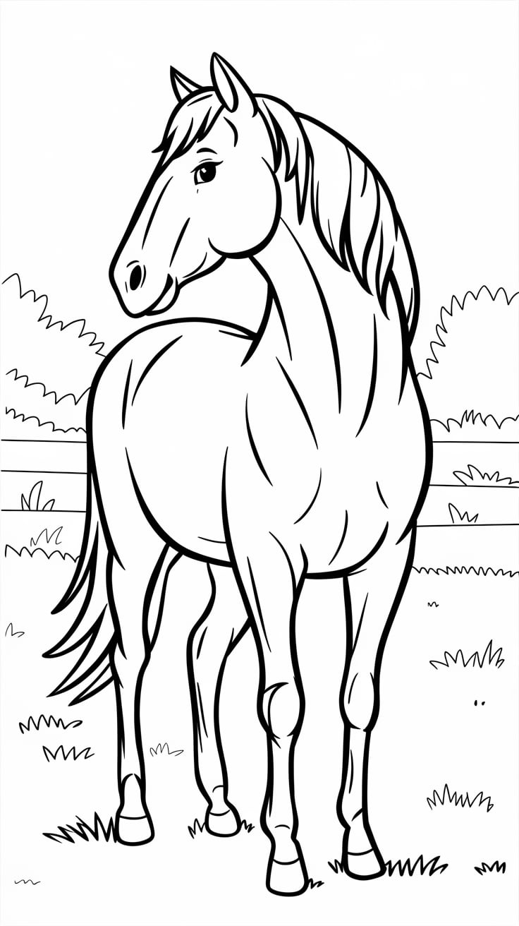 desenhos de cavalos realistas para colorir