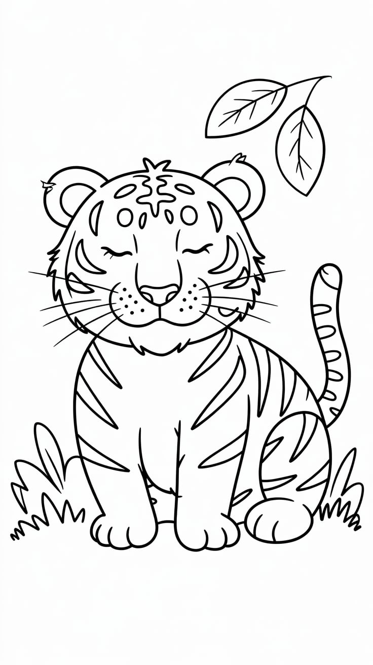 tigre bebe para colorir