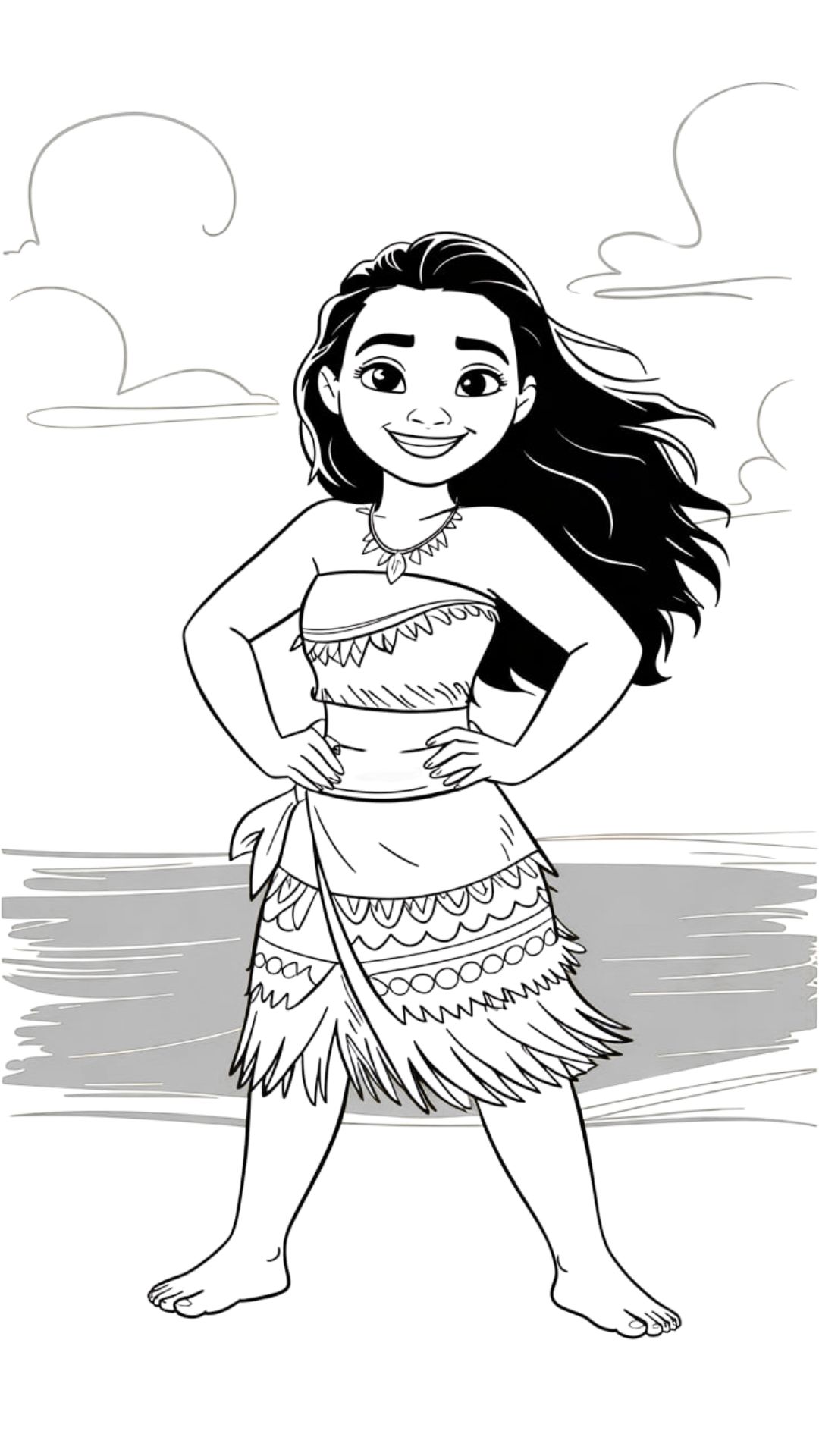 desenho colorir moana