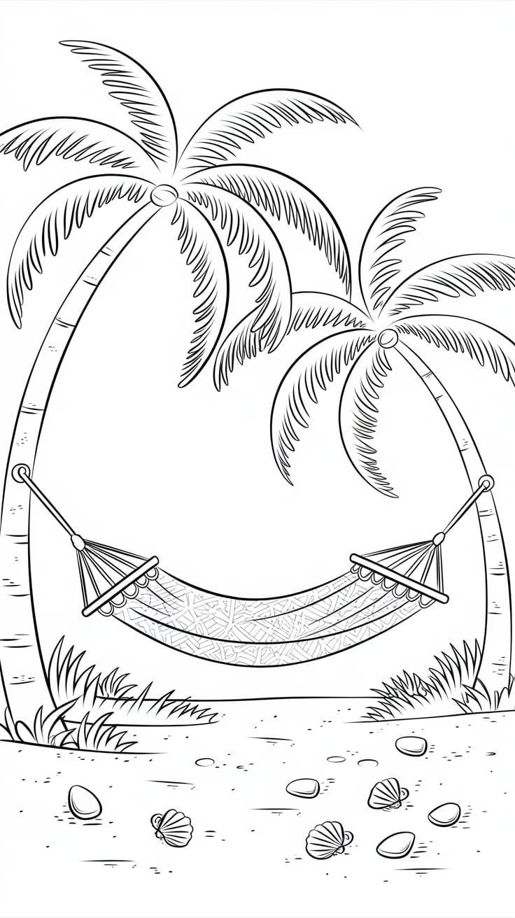 desenho sobre as férias para colorir