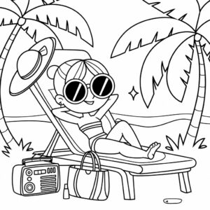 imagens de férias para colorir