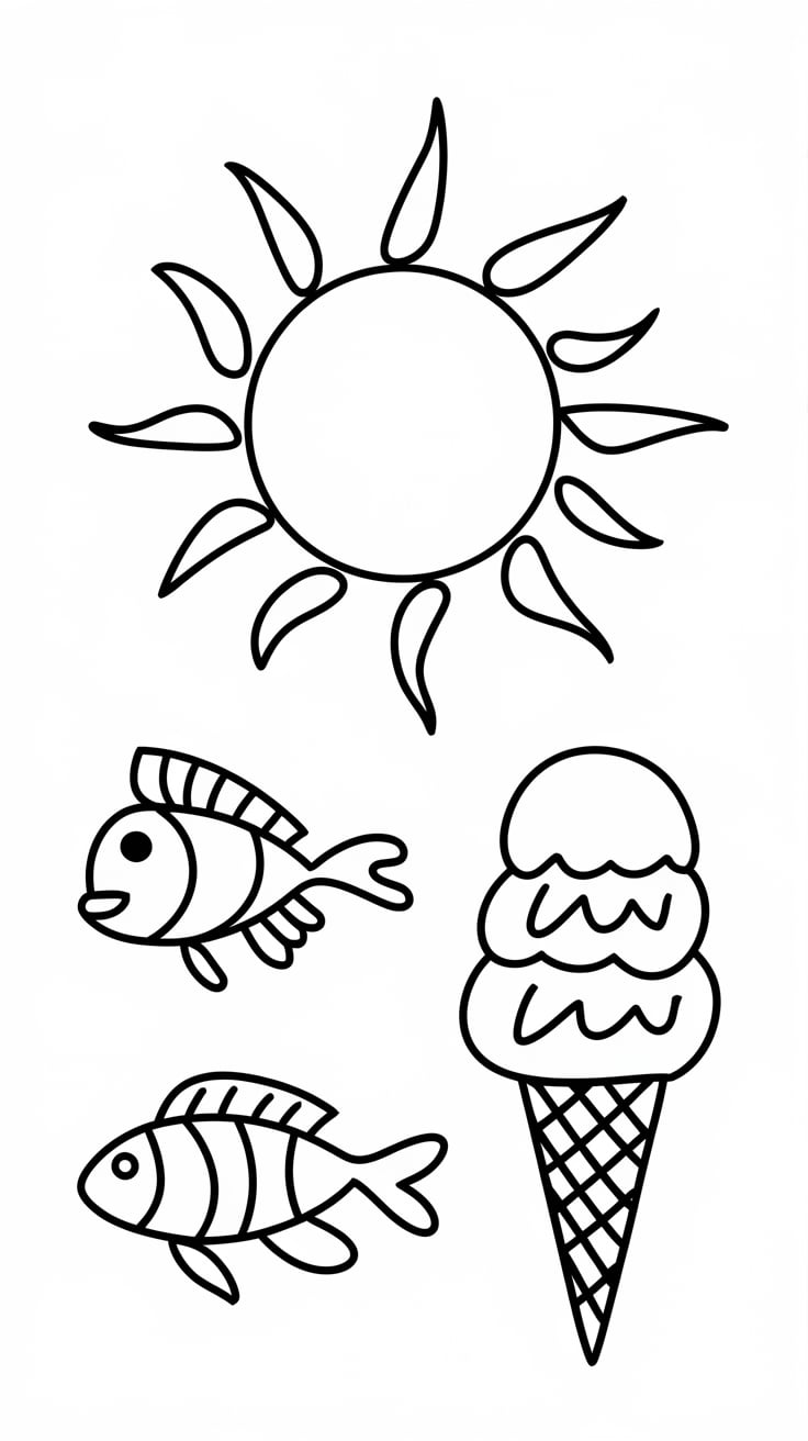 desenhos para colorir de verao para imprimir