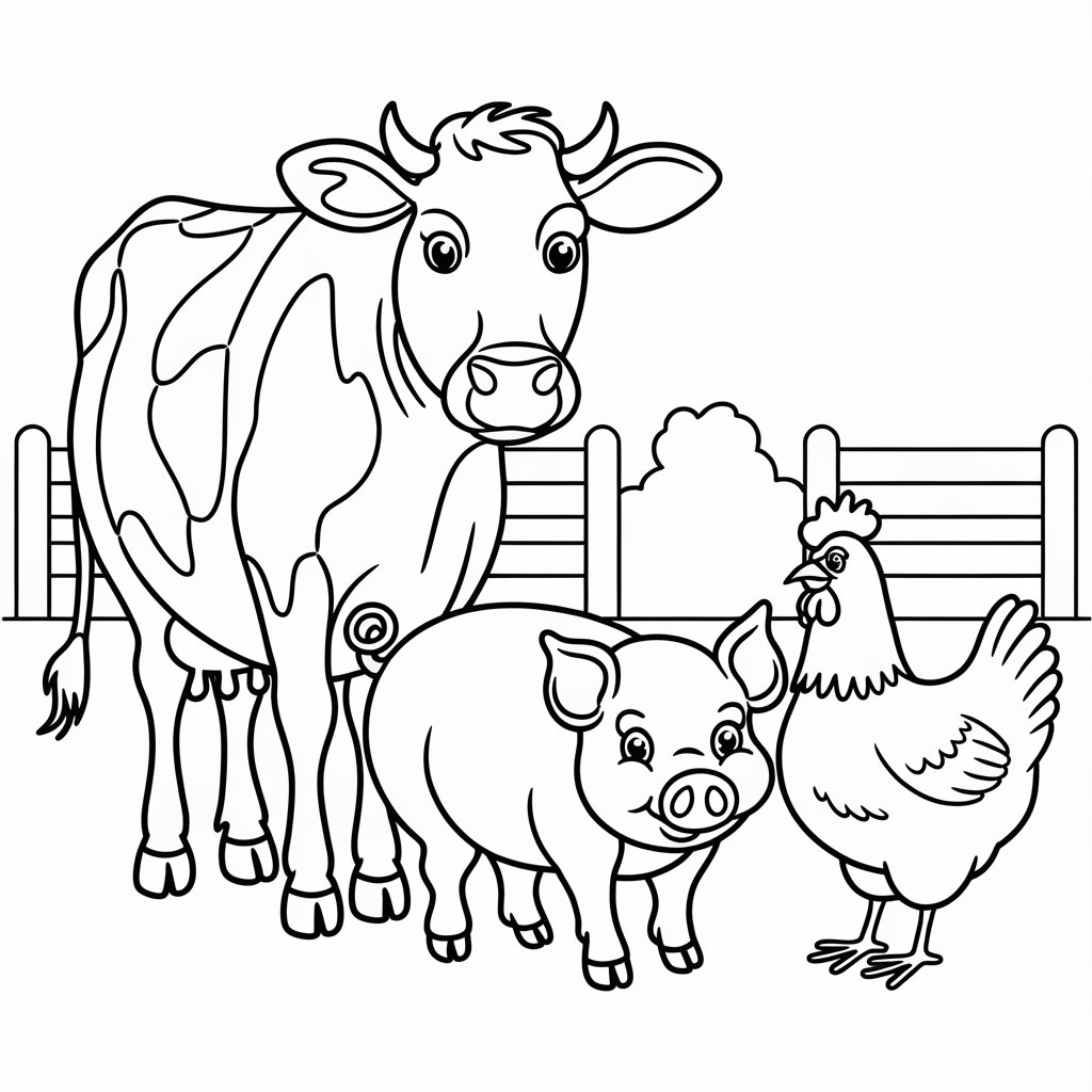 desenho para colorir de fazenda