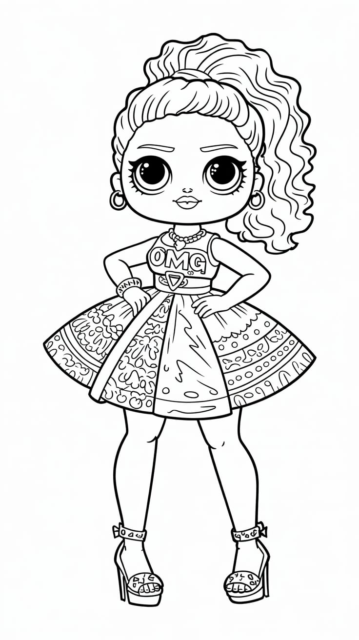 boneca lol para colorir