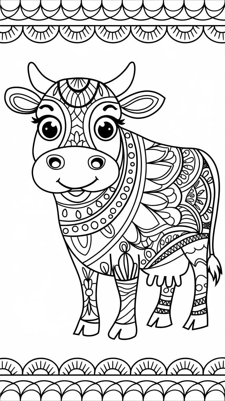 desenho de vaca para colorir e imprimir