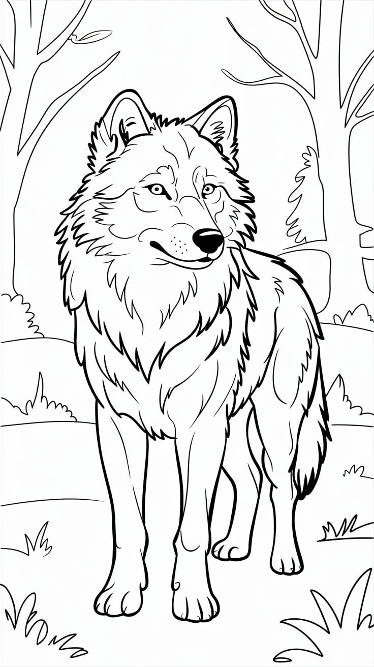 lobo para colorir e imprimir