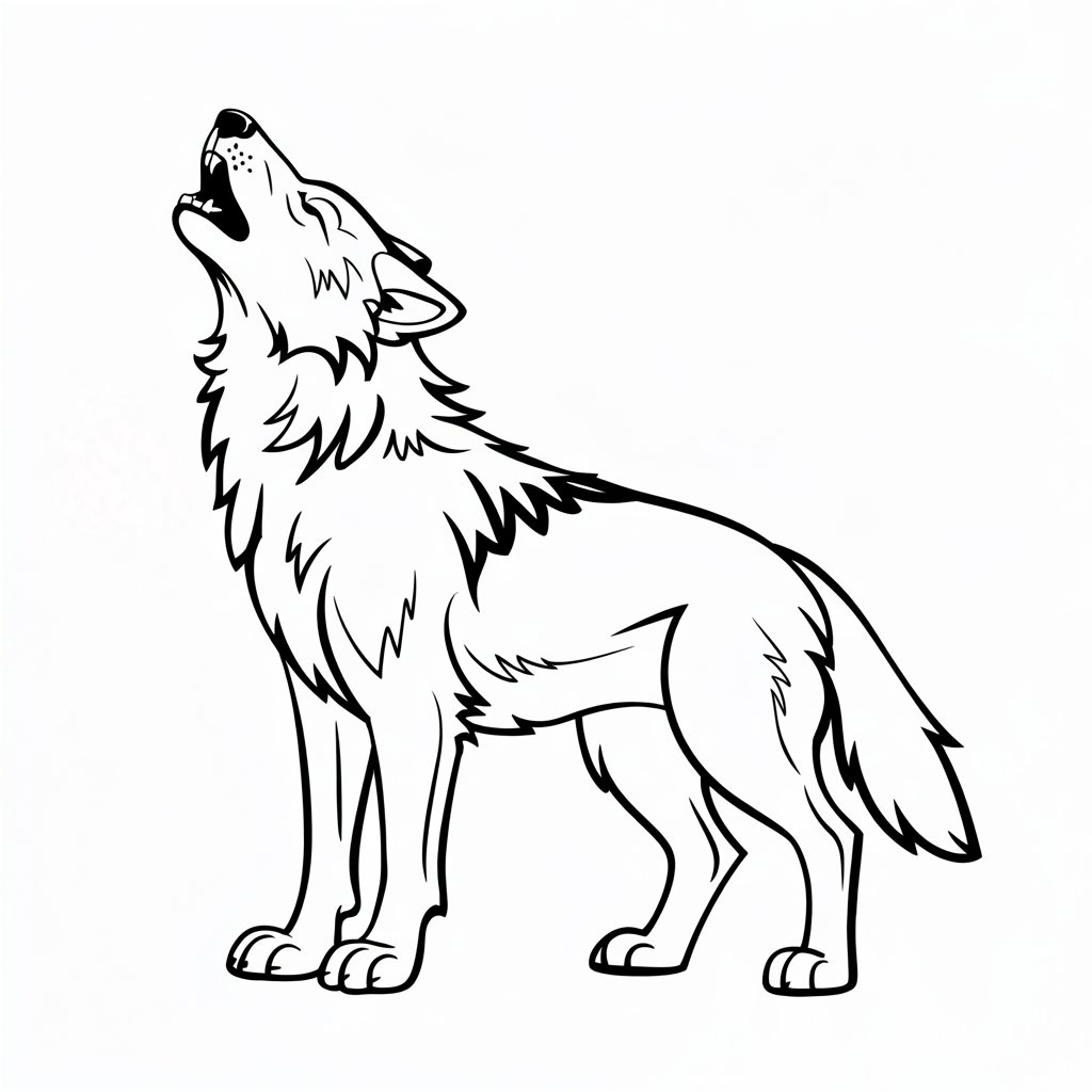 lobo para colorir