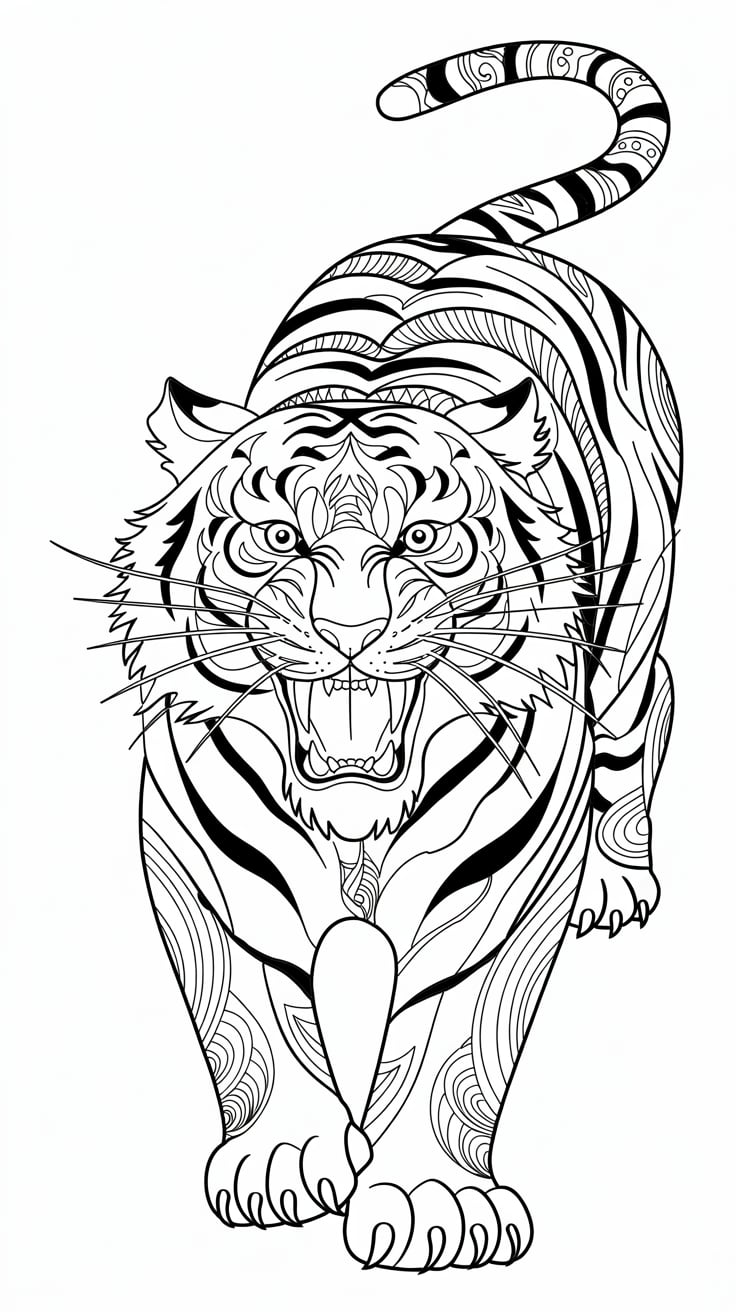 tigres para colorir