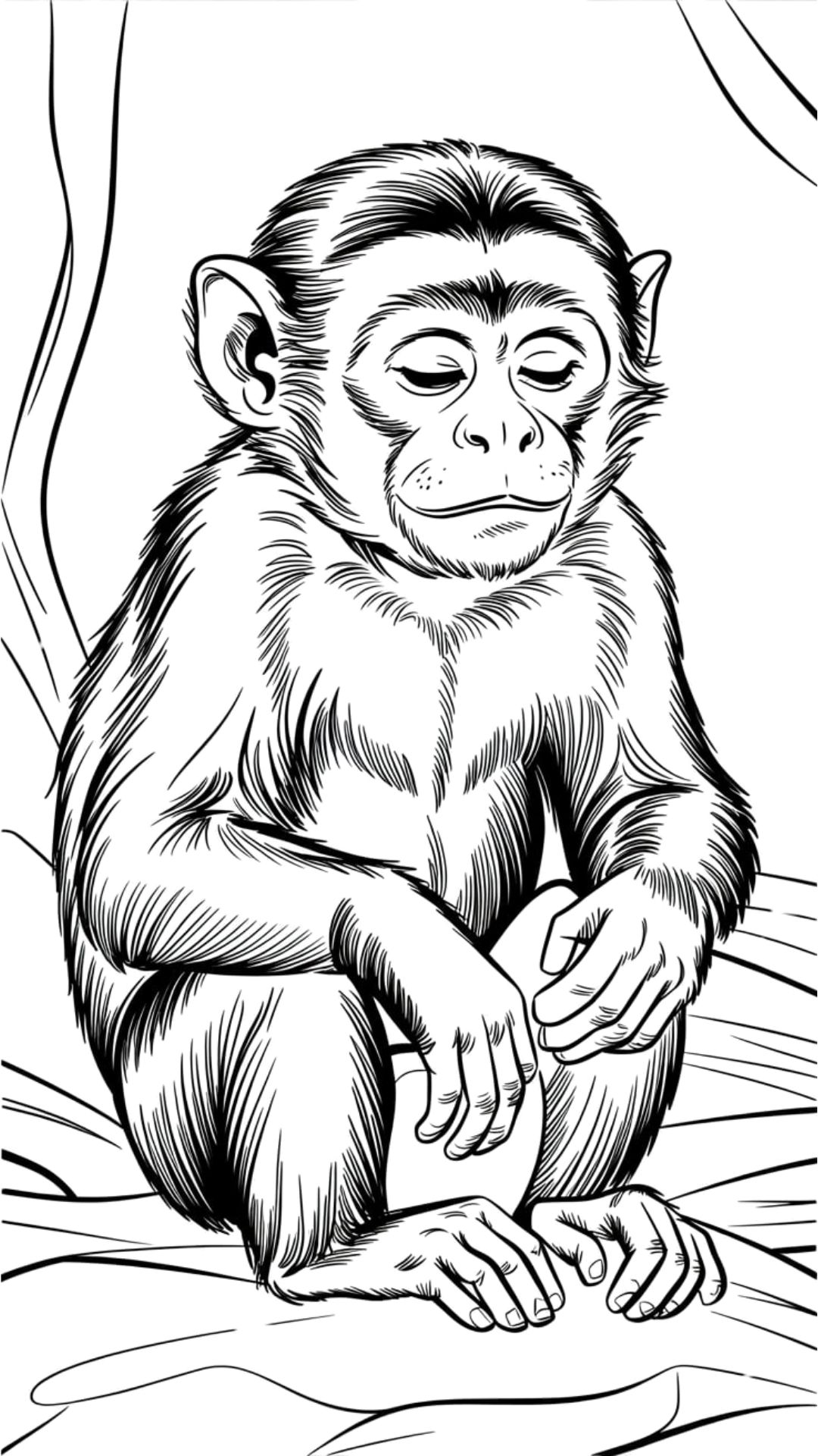 imagem de um macaco para colorir