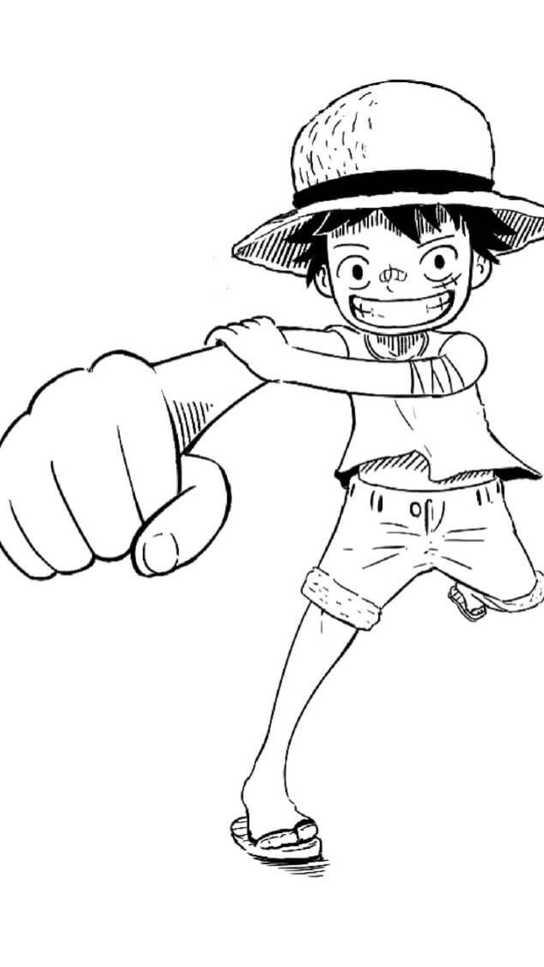 luffy one piece para colorir