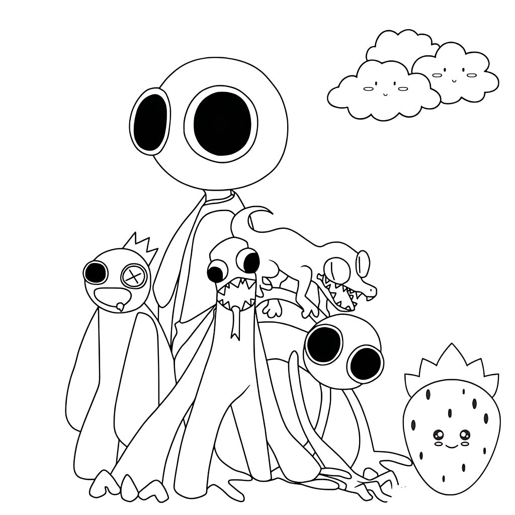 desenho rainbow friends para colorir