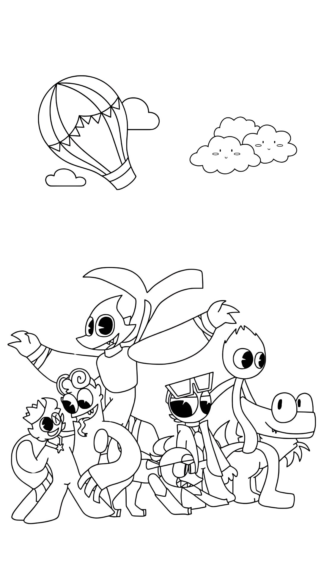 rainbow friends 2 para colorir e imprimir