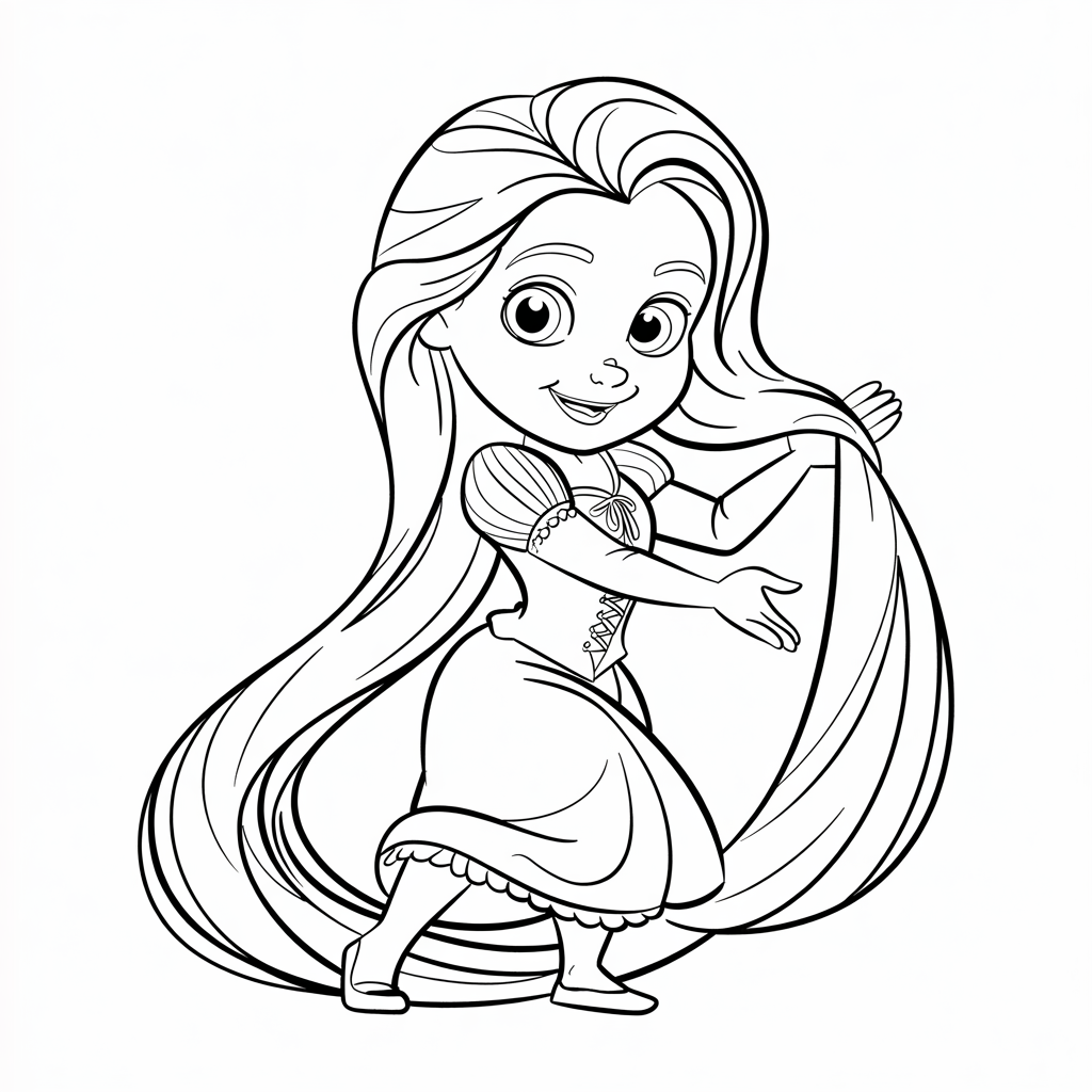 desenho rapunzel para colorir