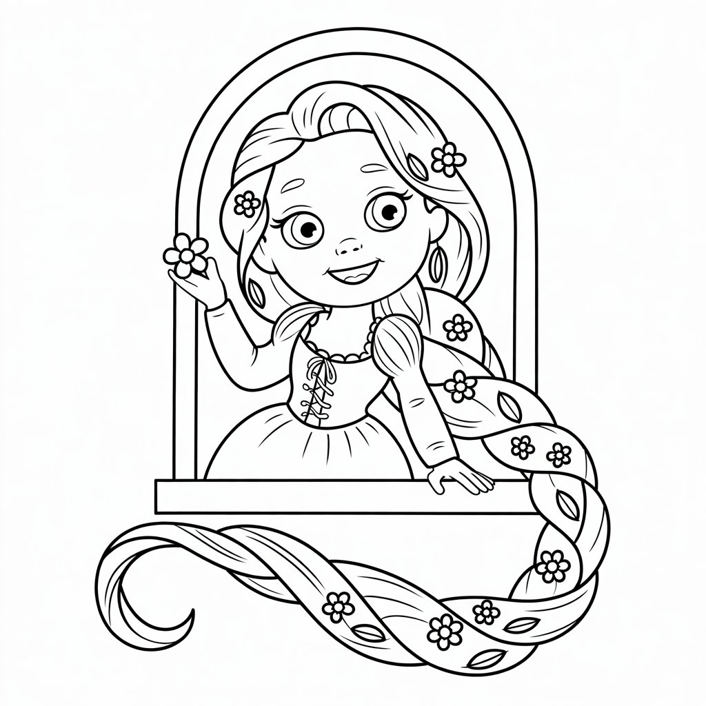 desenhos rapunzel para colorir