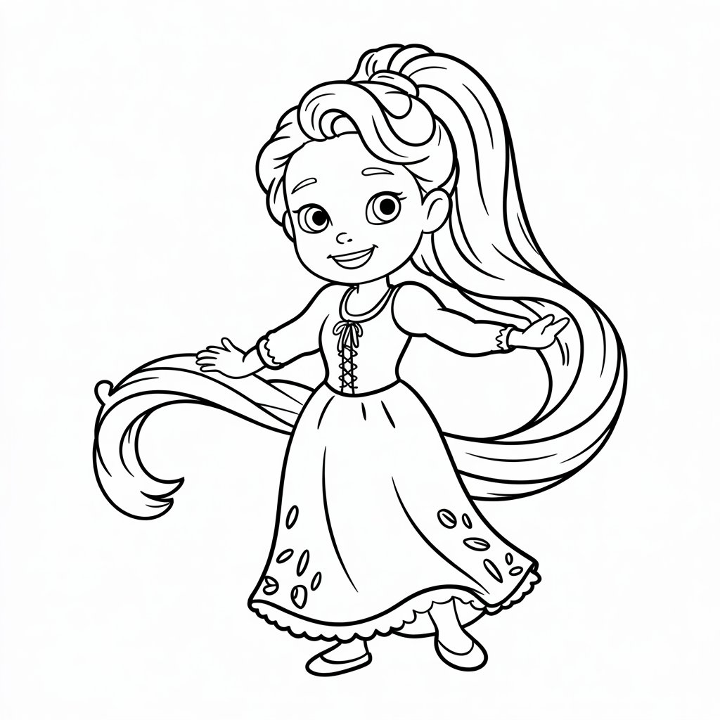 rapunzel desenho para colorir