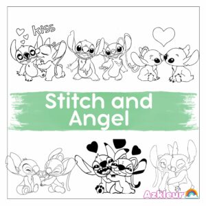 Stitch e Angel para colorir