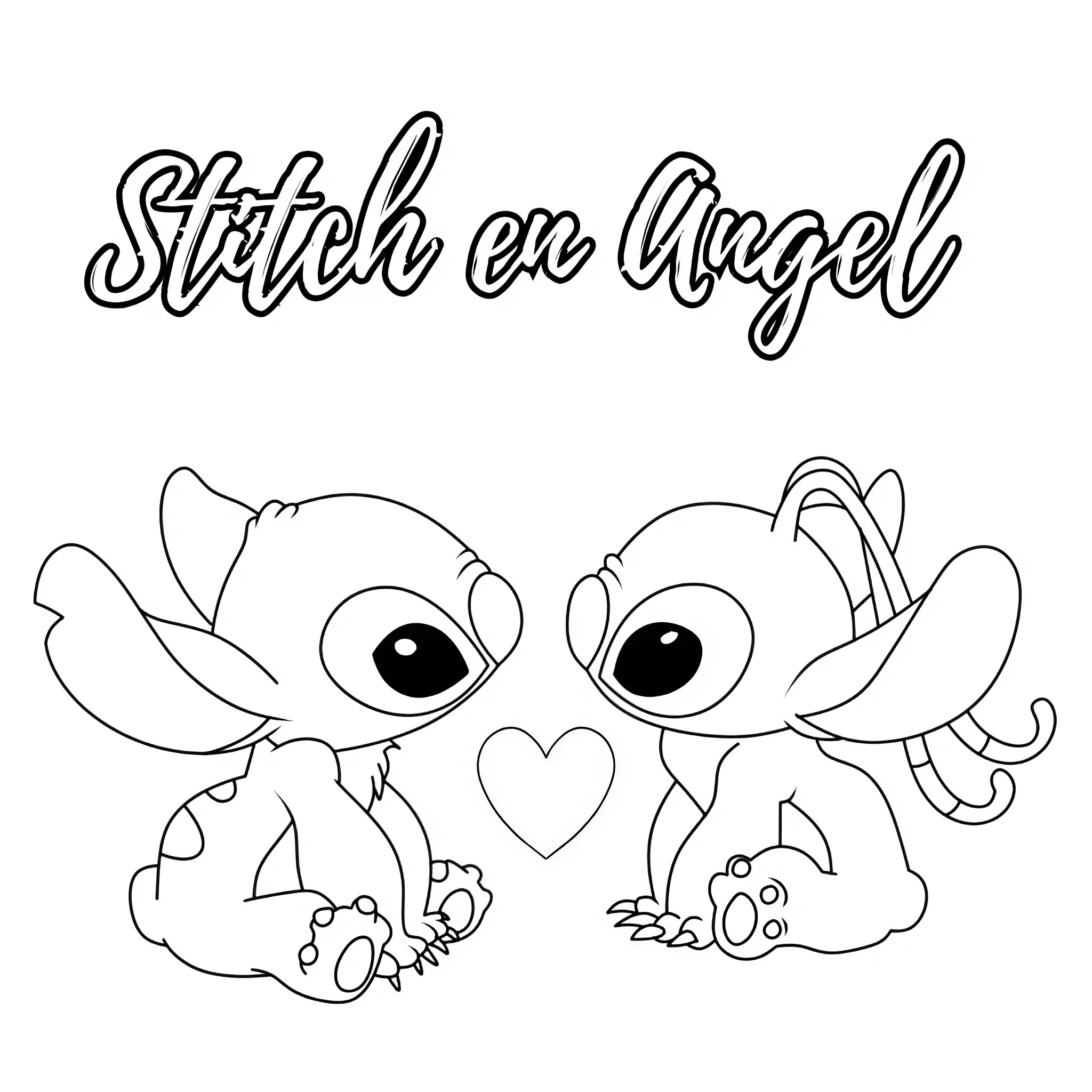 stitch e angel para colorir e imprimir