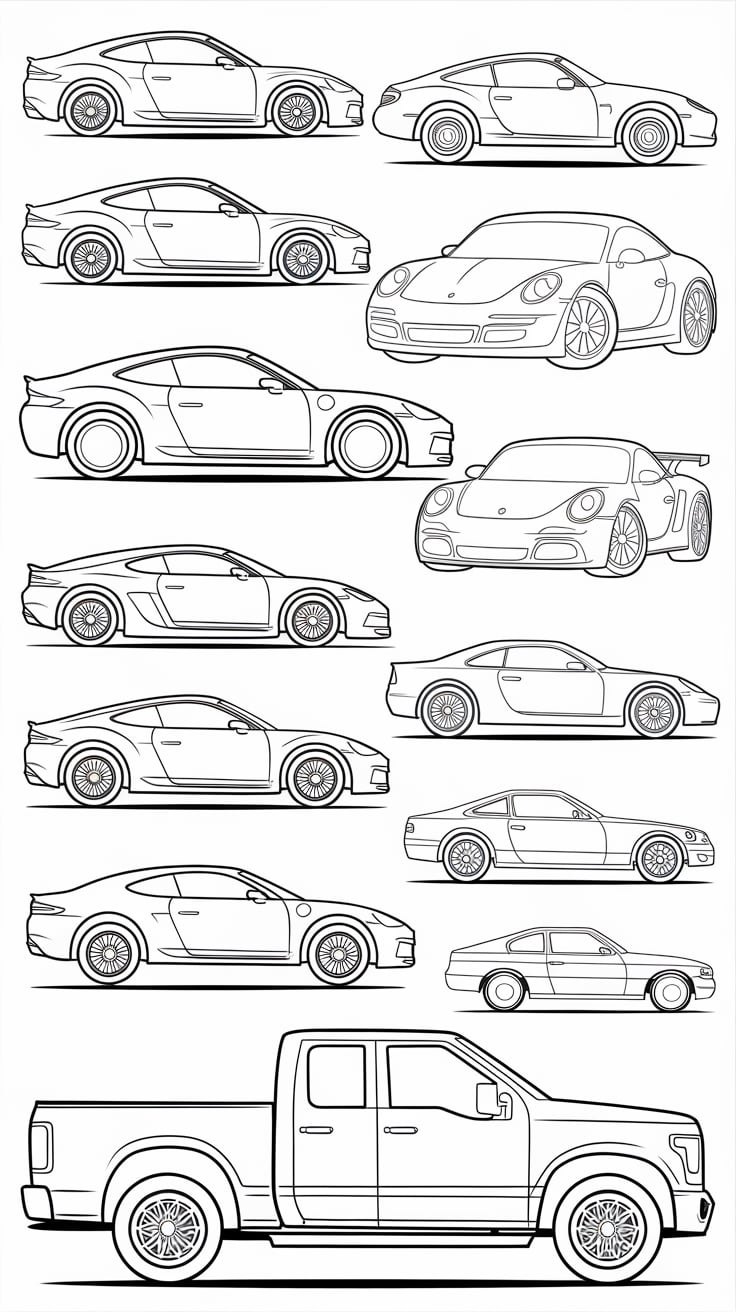 desenhos carros para colorir